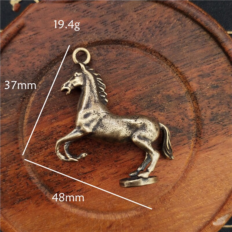 Antik bronze velkommen afskærmet løve konge statue hjem feng shui dekorationer heldig kobber ugle miniature figurer bordpynt: Hest