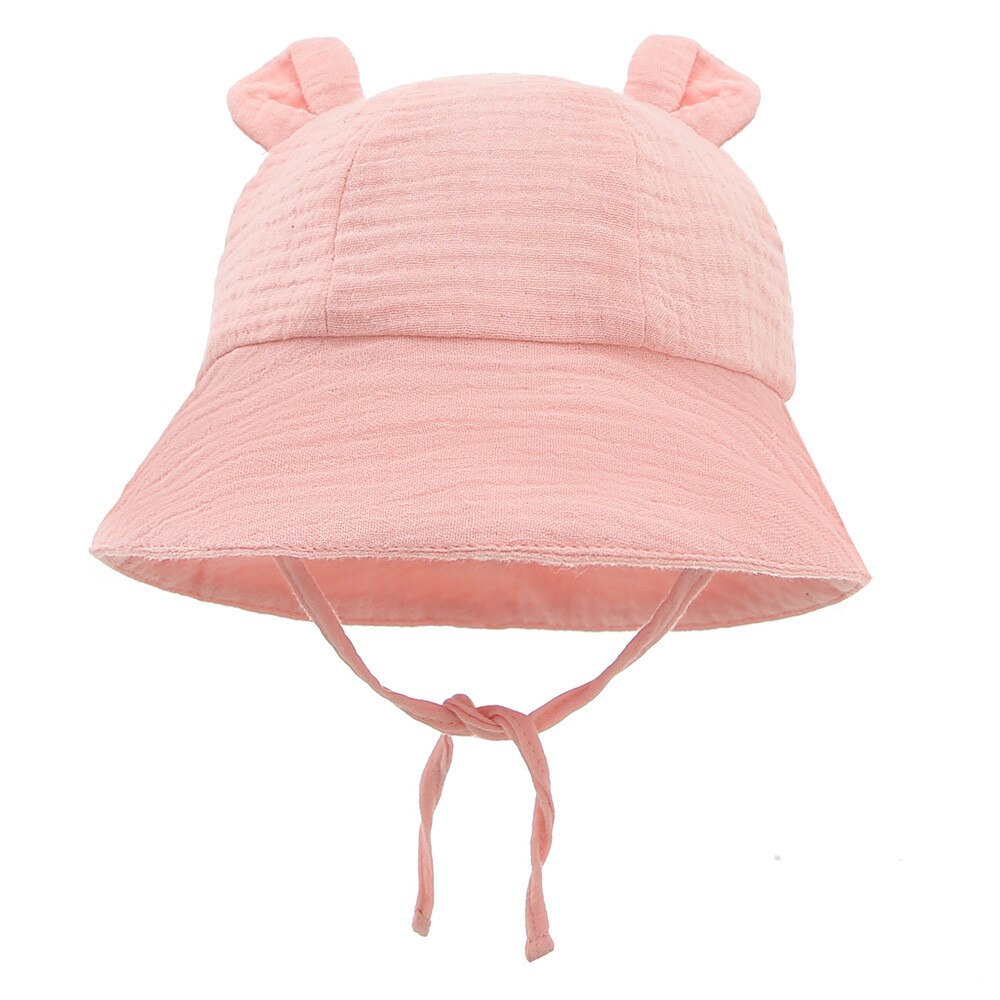 nuovo autunno bambino sole cappello bambini all'aperto coniglio orecchio spiaggia cappucci ragazzo ragazza Panama cappello cappello da pescatore da spiaggia unisex per 6-12 mesi: Colore rosa