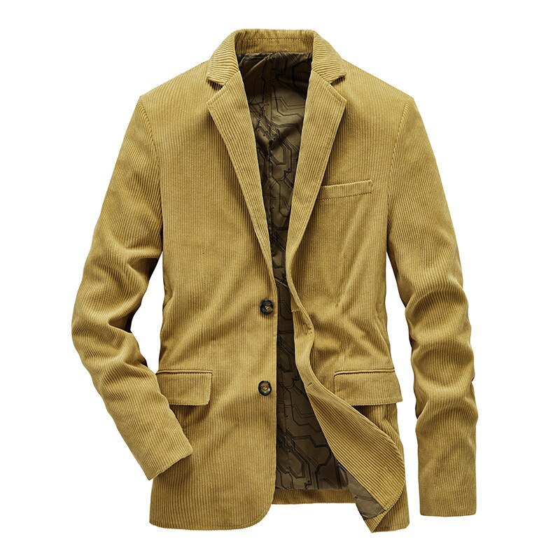 Autumn Jacket Men Corduroy Blazer Men Suit Slim Fit Casual Blazers for Husband/Father Plus Size 4XL