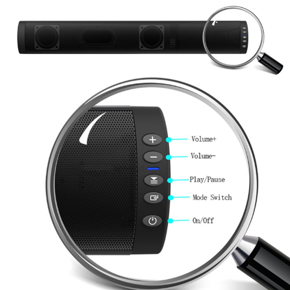 Bluetooth 5.0 Draadloze Speaker Tv Soundbar Tf Fm Radio Stereo Luidspreker Home Theater Muur Gemonteerde Geluid Bar Muziekspeler