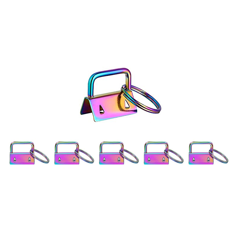 5 pces 1 polegada chave fob chaveiro ferragem para braçadeira de pulso saco telefone celular carteira docorate chave cordão fácil fazer instalar 2.5cm: Colorful