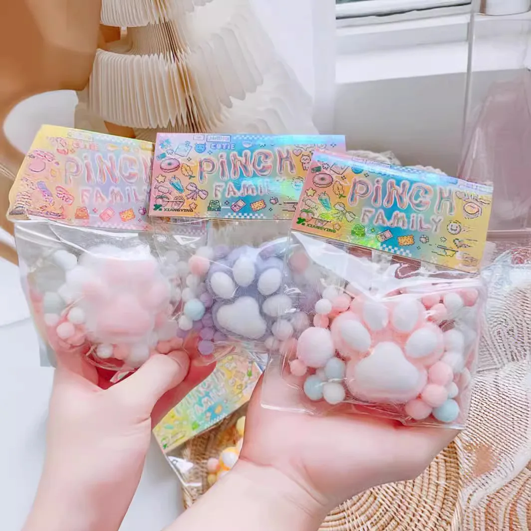 Pie antiestrés de Navidad, pie blando suave, pegajoso, alivio del estrés, juguetes relajantes, apretar, tabique, pata de gato, juguete de dibujos animados Kawaii