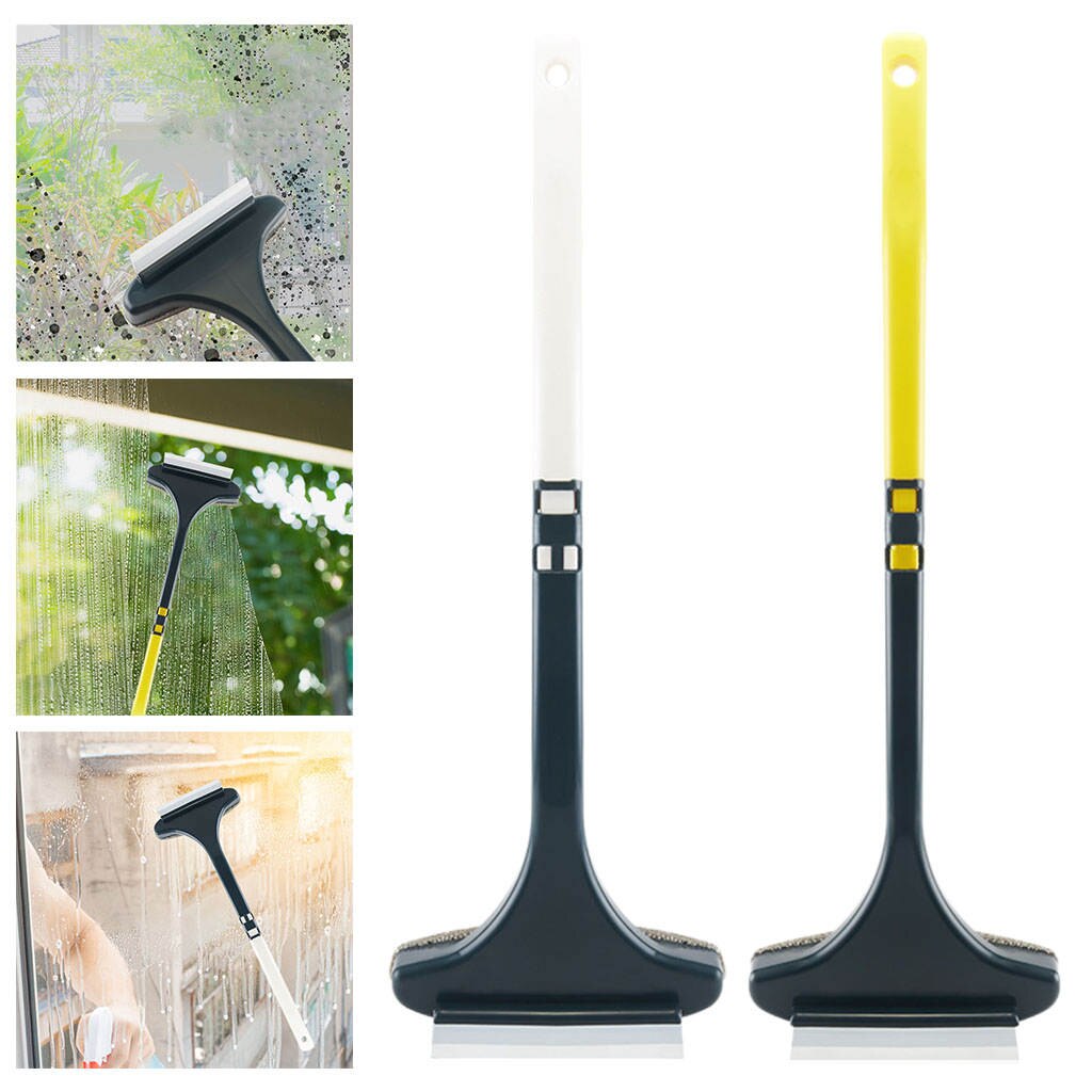 Multifunctional Window Cleaner with Long Handle Non Removable Cleaning Brush Screen Glass Wipper
