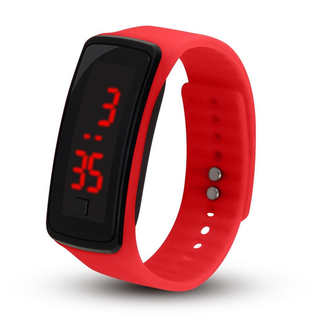Relojes deportivos LED para hombre y mujer, de silicona de Color caramelo, con pantalla táctil, relojes digitales, pulsera impermeable, reloj de pulsera para niños: red