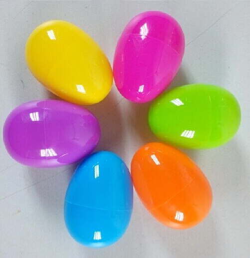6 kleur Pasen decoratie Plastic eieren Paasei 6x4 cm 24 stks/partij