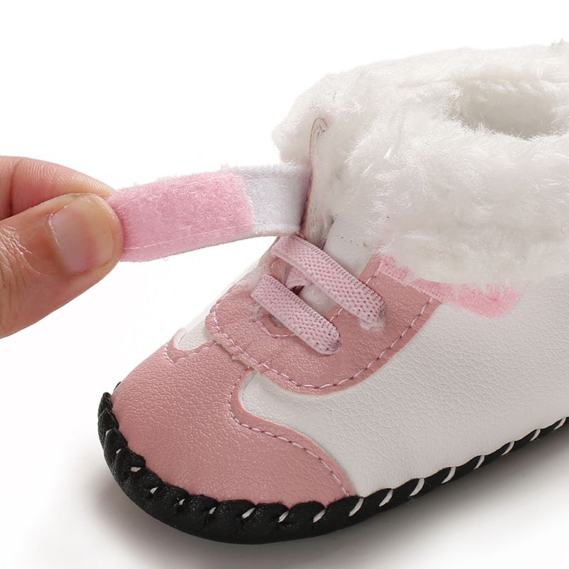 Pasgeboren Baby Meisjes Jongens Snowboots Winter Lederen Laarzen Baby Zachte Bodem Schoenen Baby PU Harige Warme Laarzen