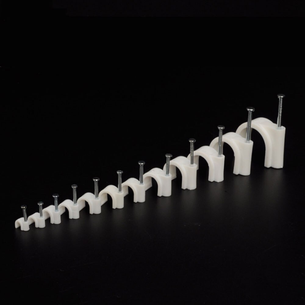 Flat Wire Cable Clip Buckle Plastic Nail Clip 5/6/7/8/9/10/12/14mm Cable Fix Fastener Holder
