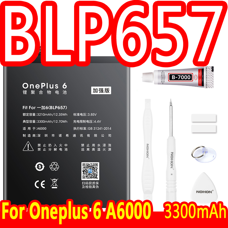 NOHON-batería de litio de repuesto para Oneplus 6T, 7 Pro, 6, 5T, One Plus, BLP685, BLP699, BLP657, BLP637, A6000, A5010: BLP657