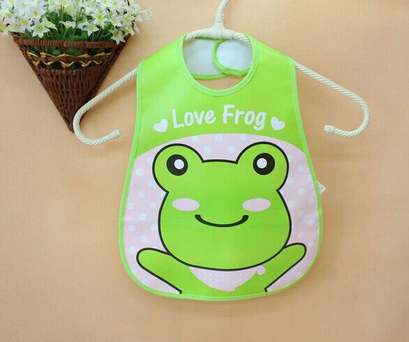 30 pz/lotto all'ingrosso! Bavaglini per bambini impermeabile elefante cartone animato bavaglini per bambini marchio abbigliamento asciugamano accessori per bambini: frog