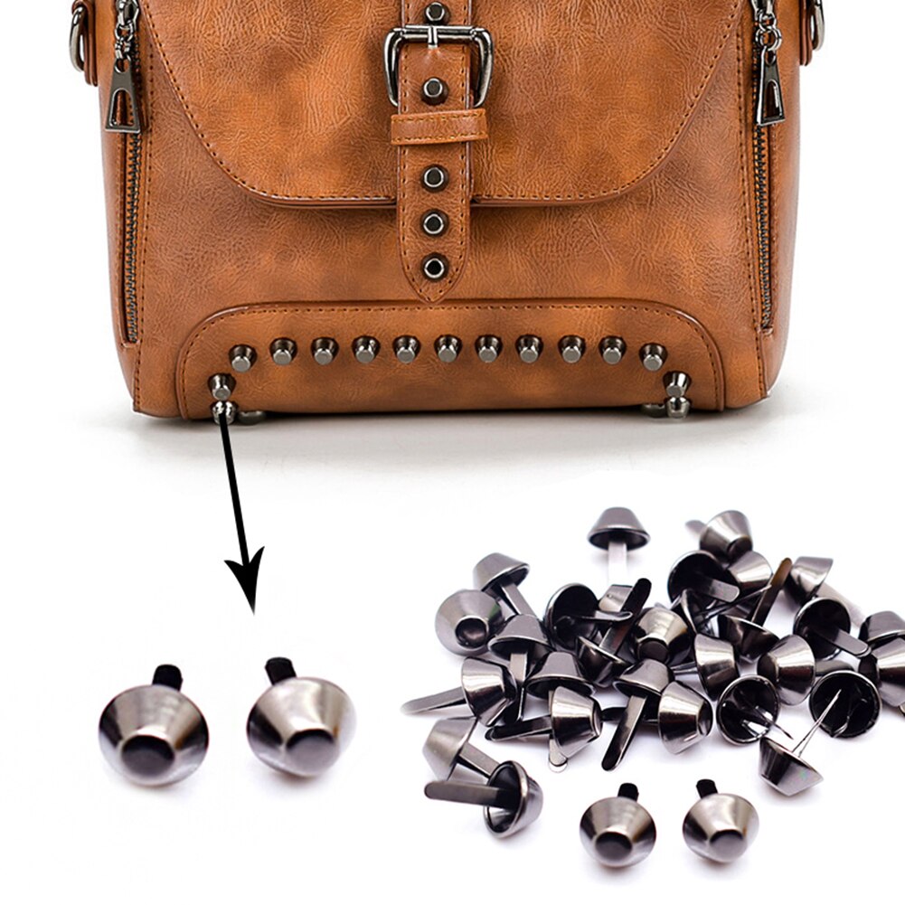12mm 100 Uds remaches bolsa tachuelas perforadas para bolso Punk Rock Artesanía de metal monedero pies remaches bolsa DIY accesorios al por mayor