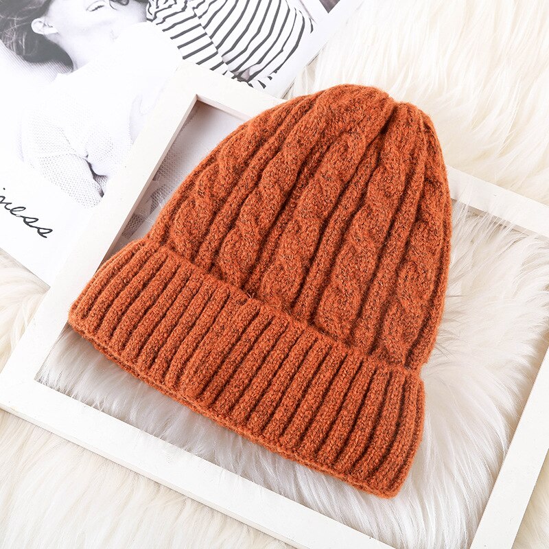 Vinterlue unisex vri og fløyel mohair spiss ulllue utendørs varm fortykningssett hodeull strikket lue hofte hopp caps: organ