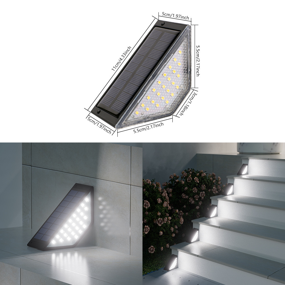 Solar Lights for Outdoors Stair Lamps Warm White LED Step Light, IP65 Waterproof Steps, Garden, Walkway, Stairs Path: Orange / 11-15W