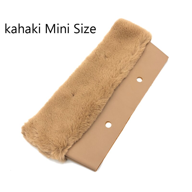 Fur Plush Trim for obag handbag Thermal Plush Decoration Fit for O bag Silicone bag Accessories women's handbags: Mini Khaki