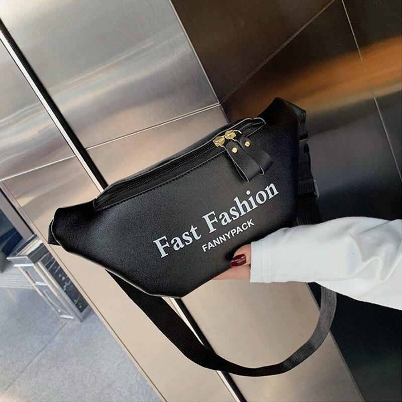 Sacchetto Della Vita delle donne di Cuoio DELL'UNITÀ di elaborazione di Banana Sacchetto Della Cinghia Del Sacchetto di Spalla Femminile Crossbody Petto Borse di Modo del Pacchetto di Fanny Lettera Della Borsa Hip bum Sacchetto