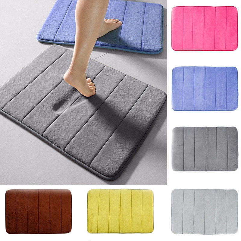 Fargerik badematte bad memory foam matte teppe vannabsorberende teppe gulv anti-skli myke teppe matter hjemmekjøkken teppe 40*60cm