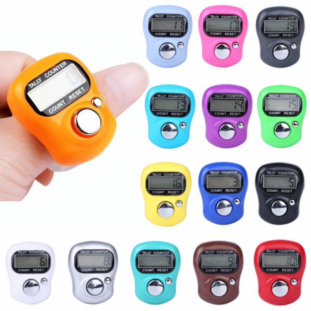 Mini Digital Finger Hand Ring Portable Tally Electronic Counter Handheld Knitting Row Clicker Manual Marker Tasbeeh LCD Display