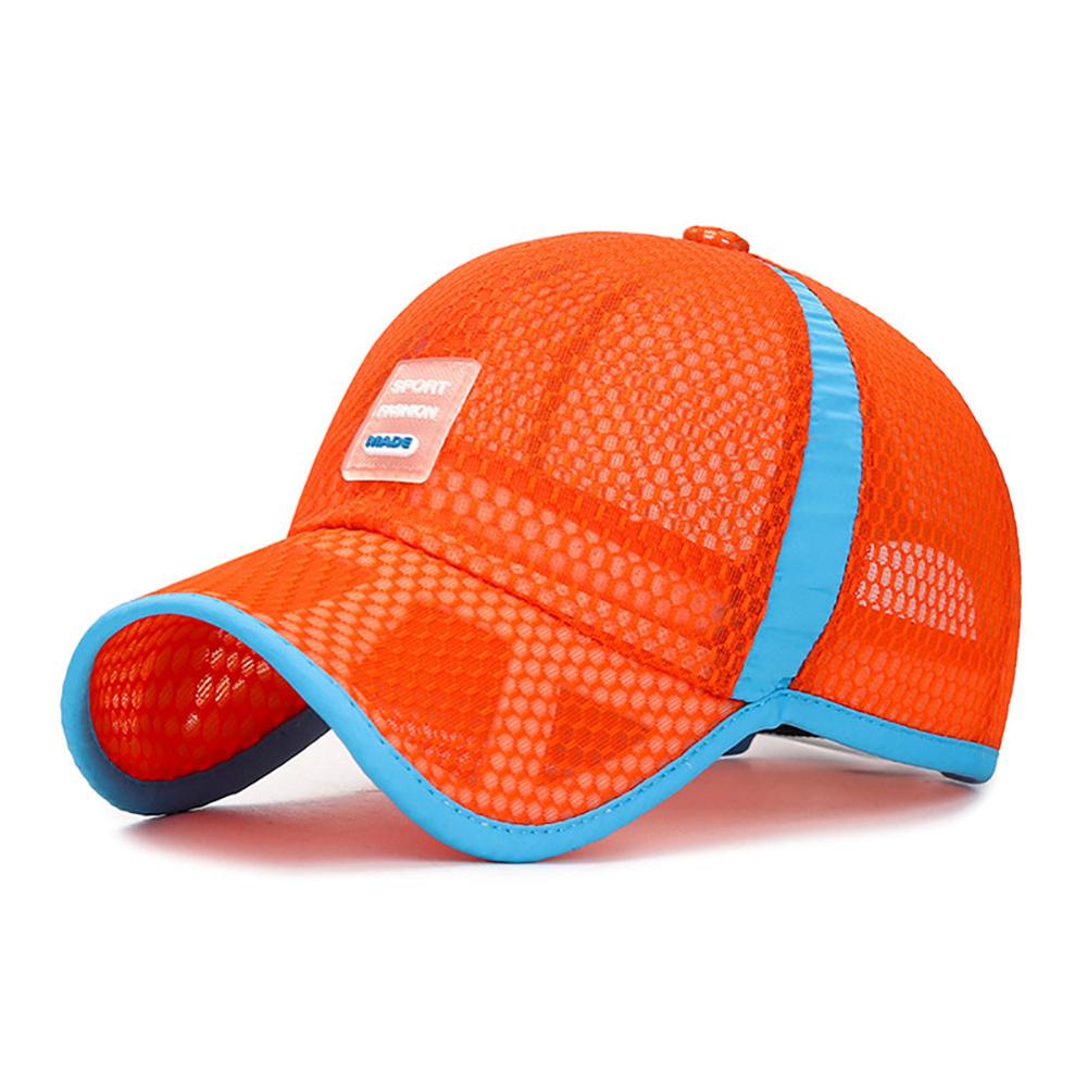 Kinderen mesh pet baseball pet ademende meisjes pet voor de zomer: Oranje