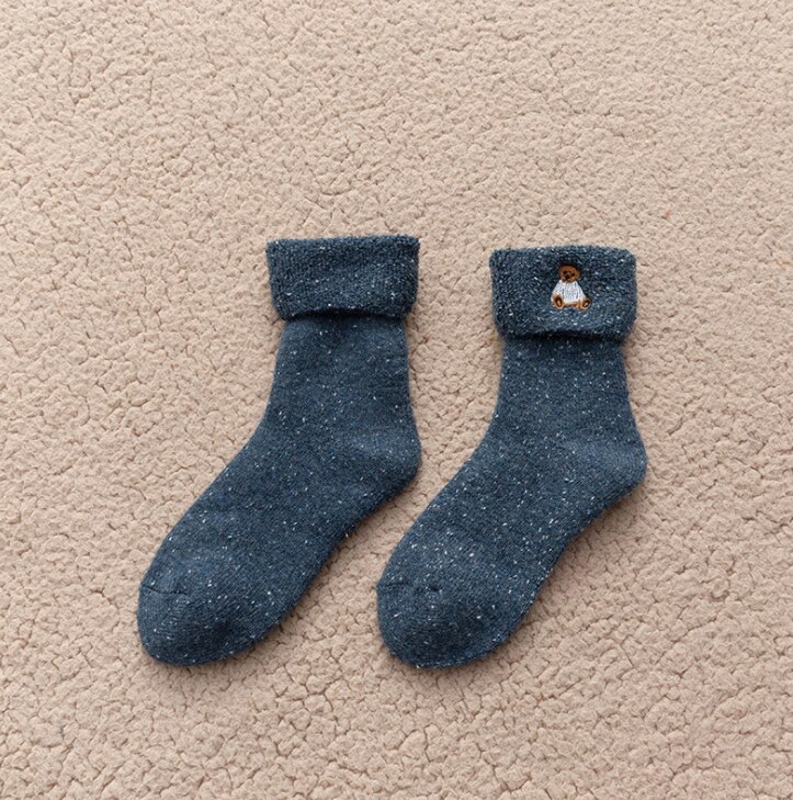 Thicken Winter Warm Wool Socks Women Japanese Style Solid Color Towel Christmas Socks for Ladies 102402: 9