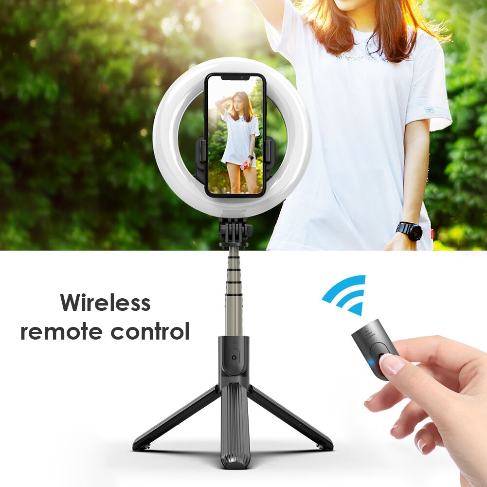 Portable 5 inch LED Selfie Ring Light Phone Photography Video Lamp with Bluetooth Shutter Remote for Live Meeting Live Class