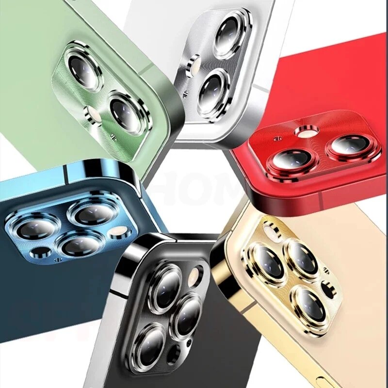 Camera Lens Protector voor iPhone 11 15 14 12 13 Pro Max Titanium Metalen Camera Cover Scherm Metaal Glas Voor iPhone 14 15 Pro MAX