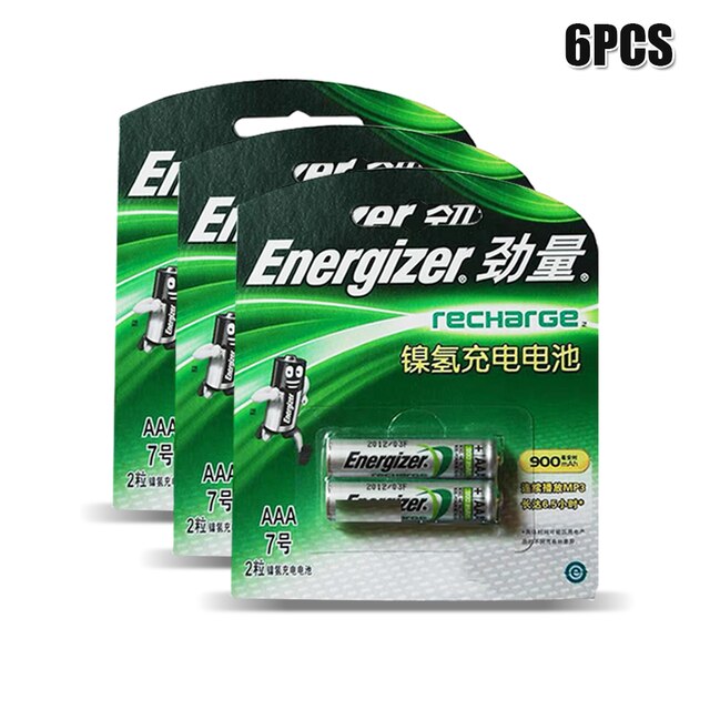 Energizer 1.2V 900mAh Ni-MH AAA Rechargeable Battery For Flashlight Mouse Camera Toy NIMH AAA 3A PreCharged Bateria Baterias: 6PCS