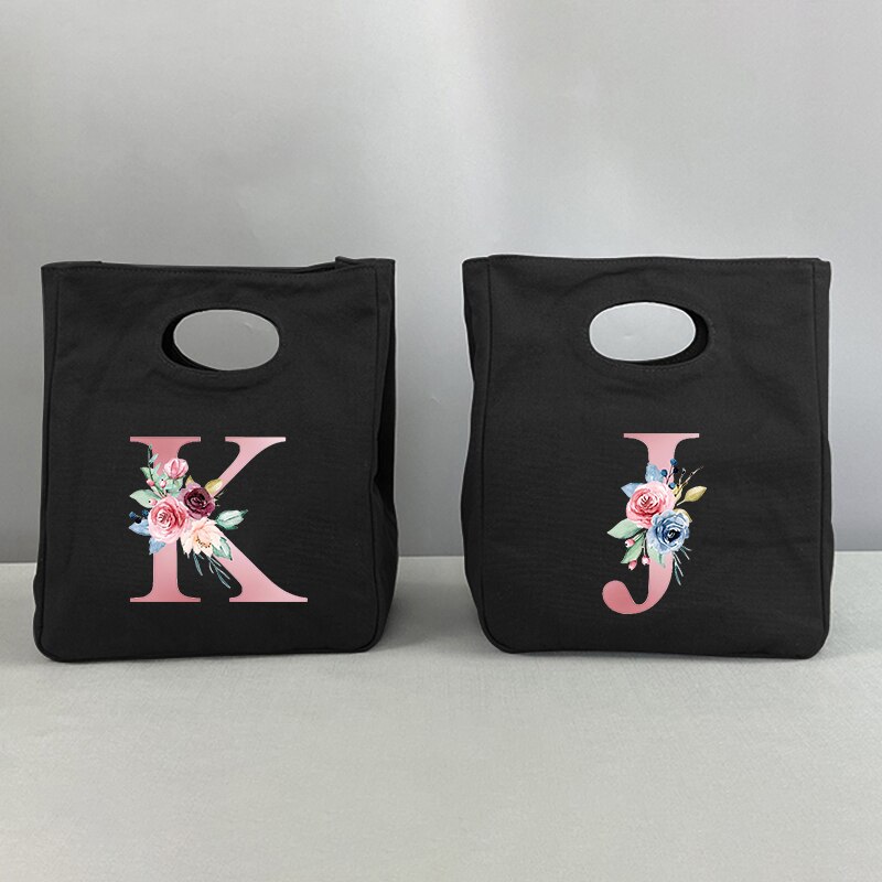 Różowe litery Unisex przenośna torba na Lunch izolowane pudełko na Lunch Tote Bag biuro lodówka pojemnik torba do przechowywania żywności Tote Bag