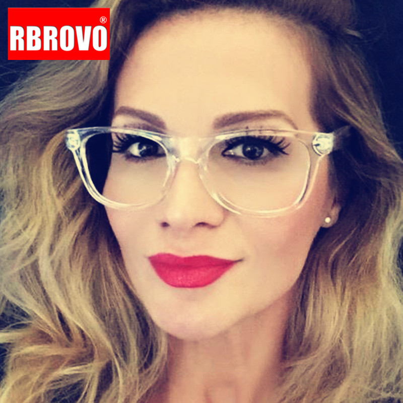RBROVO Clear Glasses Frame Women Transparent Spectacle Frames Square Eyeglasses Frame Women Vintage Optical Frame Female