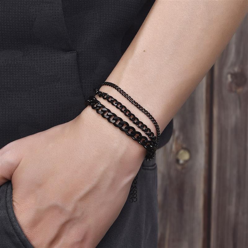 Mode Cubaanse Ketting Armband Voor Mannen Vrouwen 316L Rvs Mannelijke Sieraden Armbanden Met Extender Verstelbare Bangle
