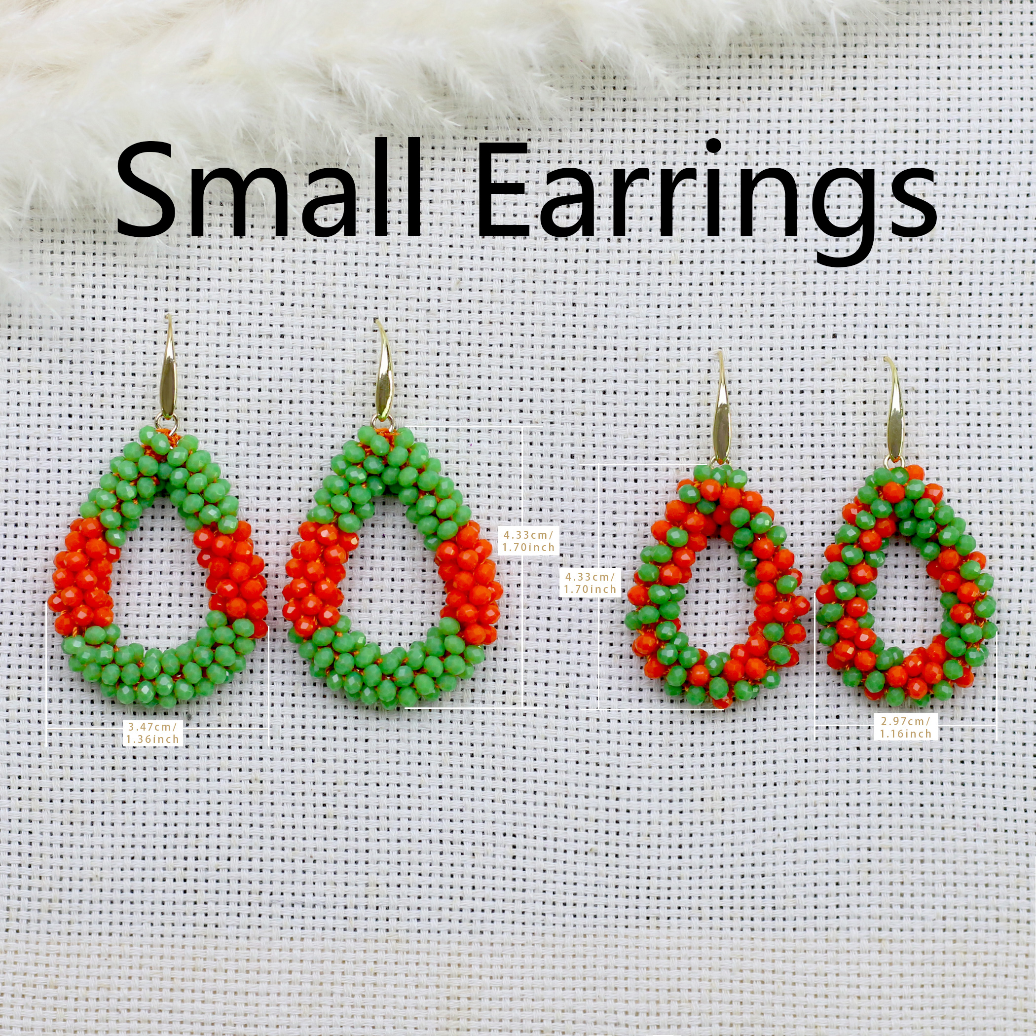 Pendientes pequeños INKDEW, pendientes de gota de agua de colores de bandera nacional para mujer, pendientes de cristal hechos a mano, joyería de EA124