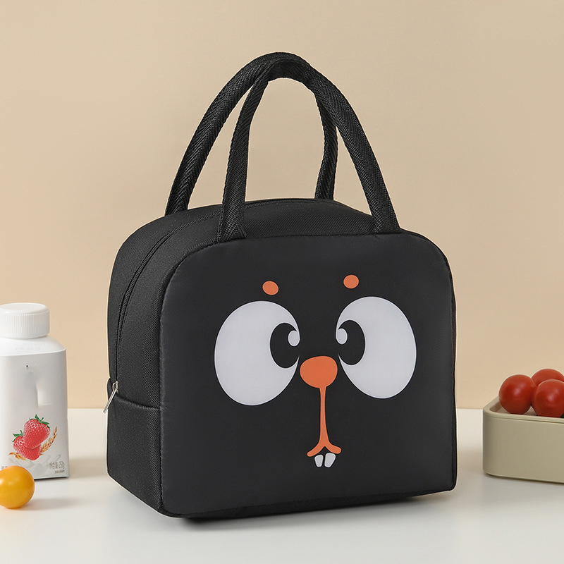 Cartoon Lunch Bag Portable Cute Pet Lunch Bag Oxford Cloth Thickened Insulation Bag Fresh Handheld Ice Pack Lunch Box Bag: Pink