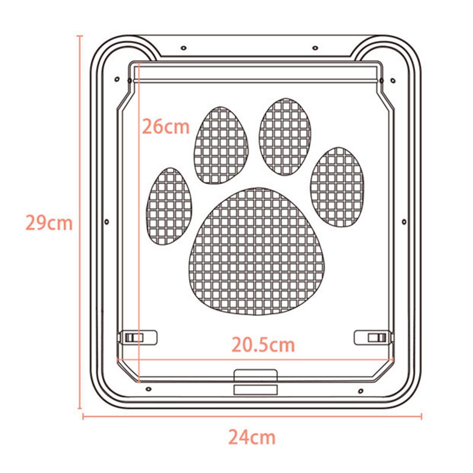 Pet Screen Door Cat Door Sliding Screen Pet Door with Magnetic Flap Lock Automatically for Small Cats Dogs 26x20.5cm