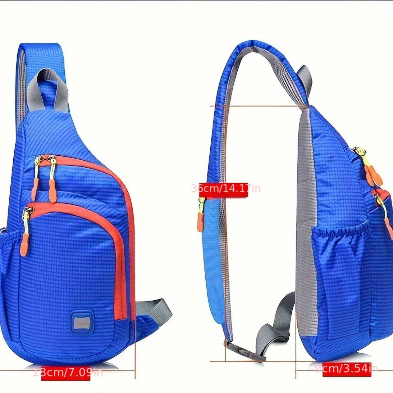 Outdoor Sports Trendy Waterproof Nylon Fanny Pack with Side Pocket and Zipper Sling Bag