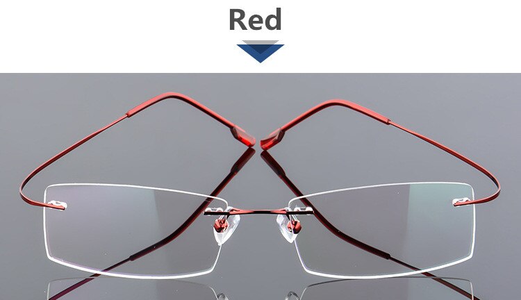 Brilmontuur Randloze Ultralichte Brillen Vrouwen Mannen Computer Optische Glazen Voor Mannelijke Vrouwelijke Transparant Clear Lens: C3 Red