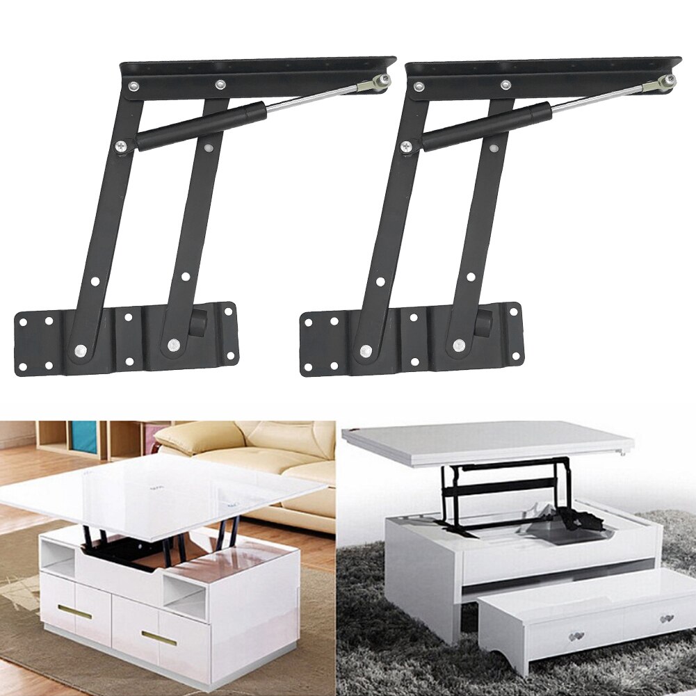 1 paire de matériel de meubles peu encombrant facile à installer tampon hydraulique Table basse cadre de levage maison salon support pliant