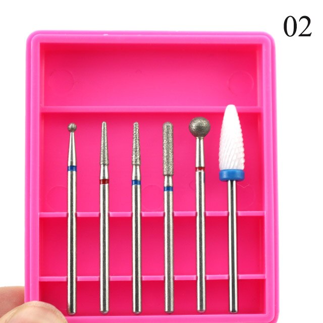 6 stücke Keramik Diamant Nagel Bohrer mischen Bits einstellen Fräsen Cutter für Manikübetreffend Elektrische Maschine Pedikübetreffend Gitter Nagel Kunst Zubehör: 02