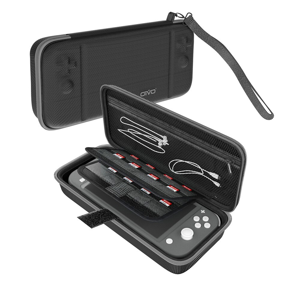 Sacoche de rangement pour Nintendo Switch Lite Portable coque rigide EVA Console de jeu étui de protection de transport Switch Lite accessoires: Grey