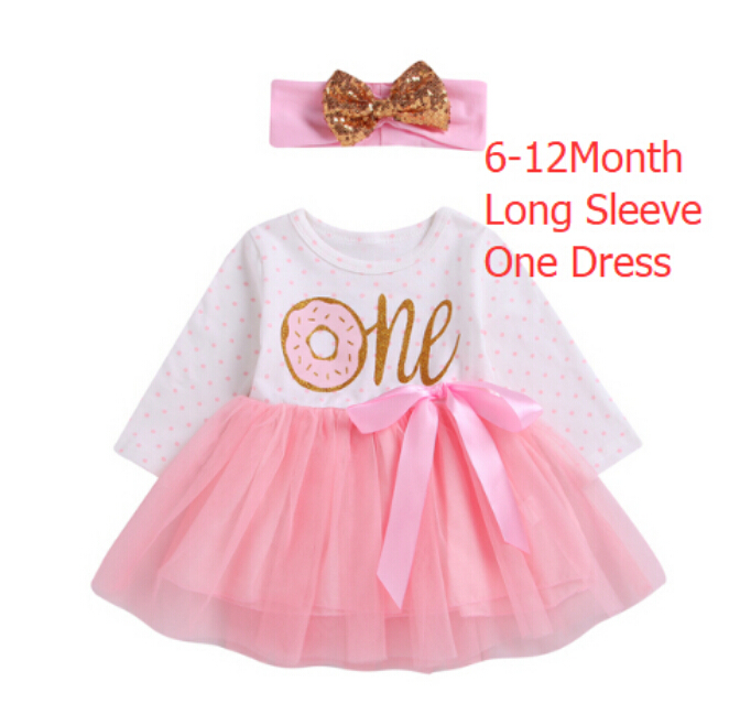 1st 2nd 3rd Third Birthday Donut Polka Dot Dress Girls Toddler Outfits Tutu Dresses Princess Party Dress: 6