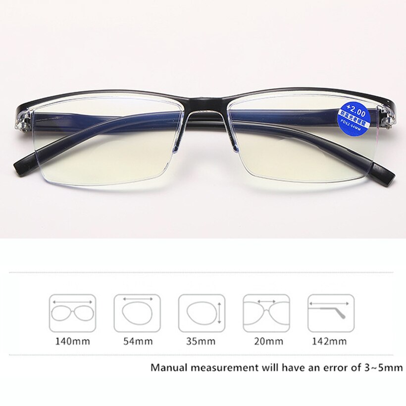 Gafas de lectura bifocales para hombres y mujeres, lentes bifocales de lectura con acabado Anti luz azul, dioptrías + 1,5 2,0 + 2,5 3,0 3,5
