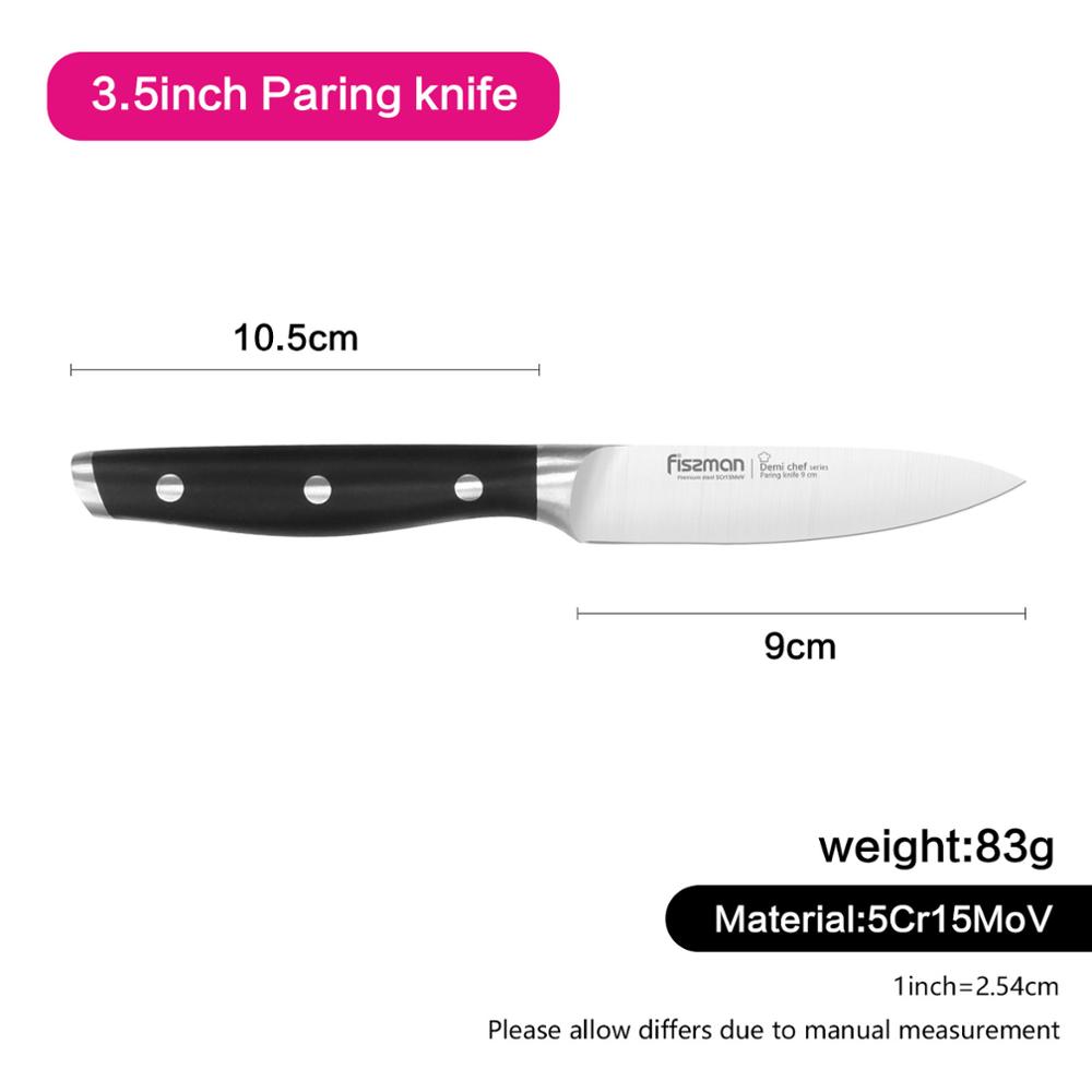 FISSMAN Demi Chef Series German Steel Kitchen Knives Utility Chef Santoku Cheese Knief: Model 2373