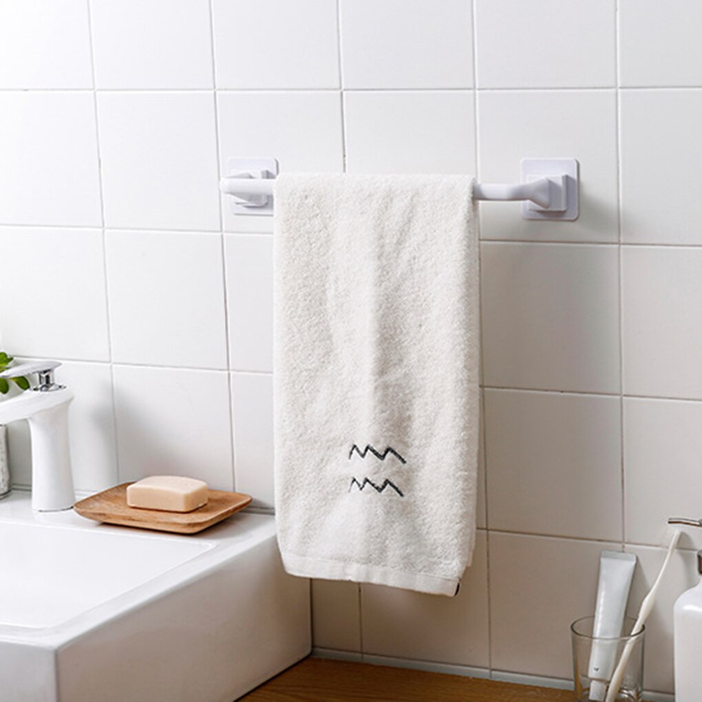 Selvklæbende køkken badeværelse håndklæde stang håndklæde bar stick on wall badehåndklæde holder rist