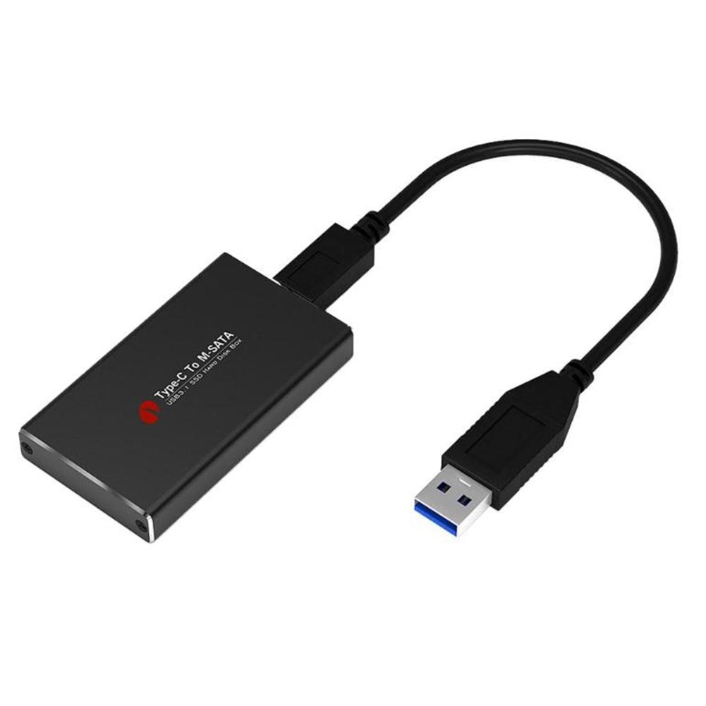 MSATA BOÎTIER SSD Boîte 10gbps Type C USB3.1 L'état SOLIDE Ultra-rapide et grande Capacité De Transfert De Données Boîtier Externe de Disque