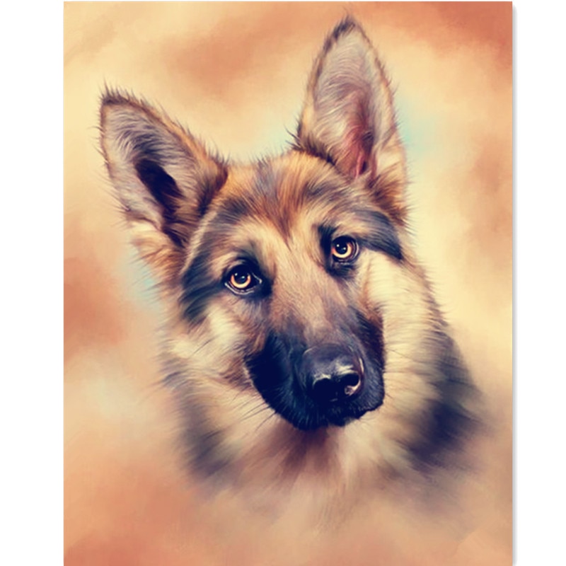 Volledige Vierkante Diamanten schilderij kruissteek Duitse Herder 5D DIY Diamant borduurwerk Hond Volledige Ronde Diamant mozaïek Dier