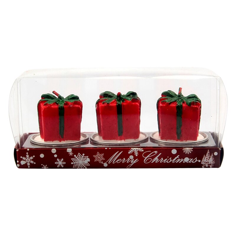 3 stks/set Christmas Party Decorations Kerstman Sneeuwpop Pine Cone Kaarsen Voor Viering Supplies: D