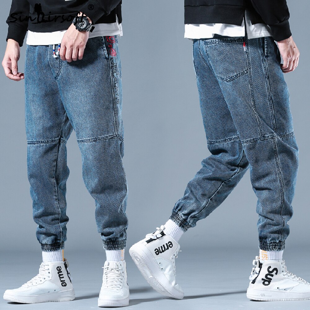 D.S Borduren mannen Cargo Broek Losse Katoenen High Street enkellange Kleine Voet Potlood Broek Mannelijke Herfst broek 28-42