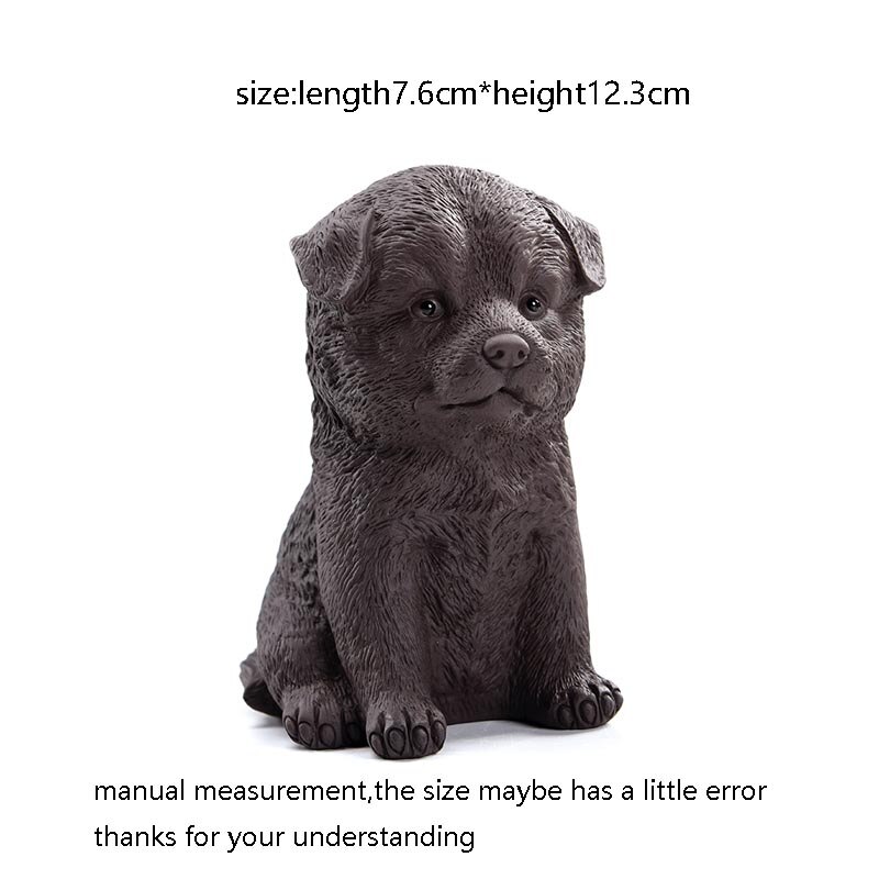 Te kæledyr håndtag naturlig lilla ler skulptur sød hund statue testel tilbehør indretning håndværk boutique bil håndværk: C