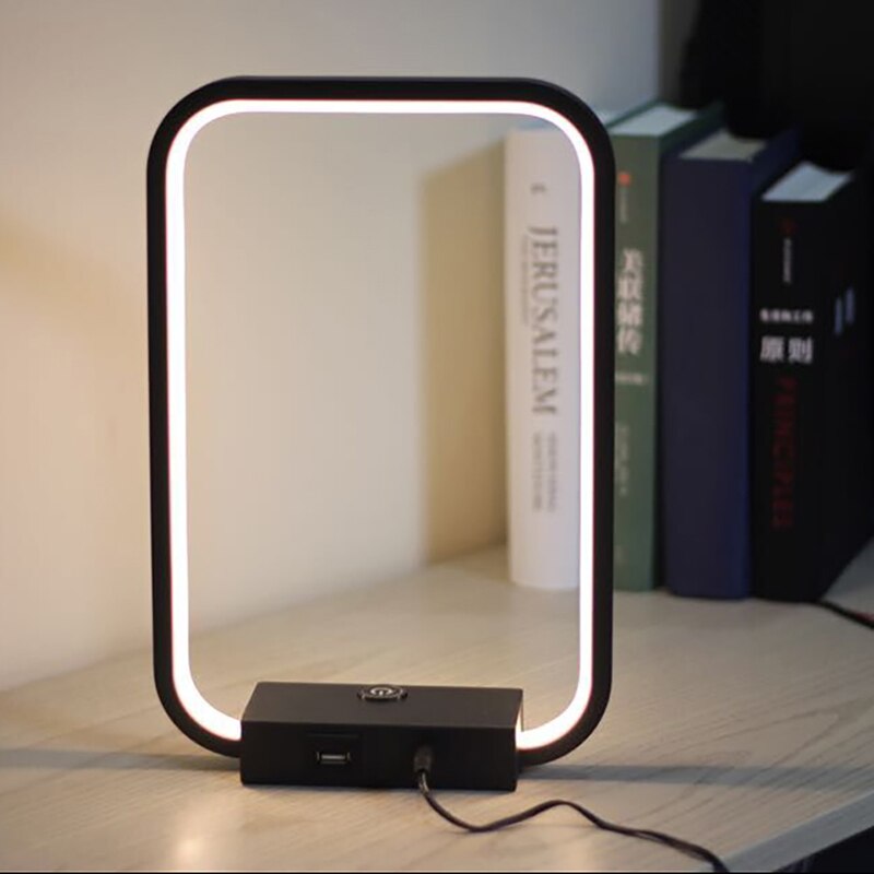 Lampe tactile carrée moderne, à intensité réglable, pour chambre à coucher, protection des yeux, lecture, décoration de la Table de chevet, modèle LED
