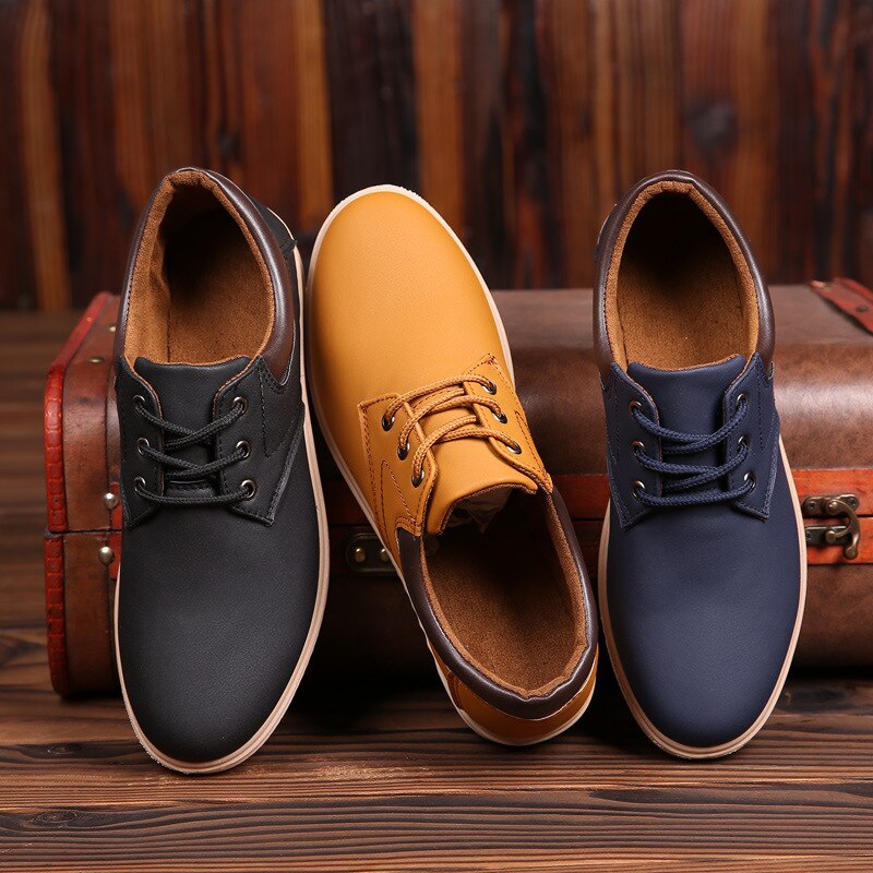 Lædersko mænds lejligheder oxfords sko mænd kausal sko snøre læder sko til mænd sneaker oxford
