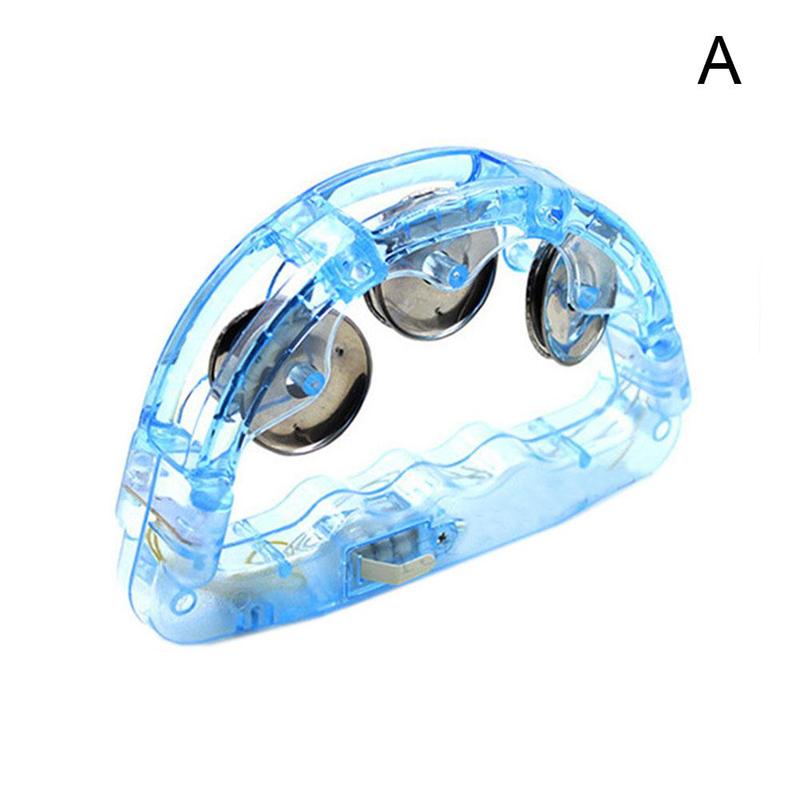 Pandereta de bebé con luz LED, juguete sensorial para niños, instrumento Musical para agitar, con pilas incluidas:  blue