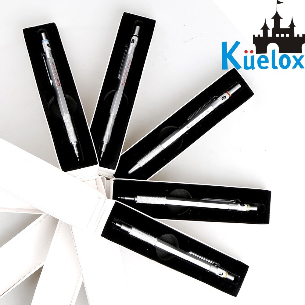 KUELOX Full Metal Mechanical Pencil 0.3/0.5/0.7/0.9/2.0mm Comics Drawing Automatic Pencil Class 1PCS