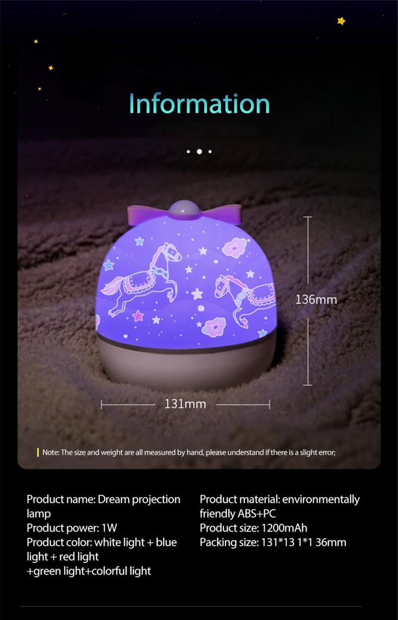 Star Music Projector Night Light Universe Starry Sky Rotate Chargeable LED Lamp Romantic Star Kids Home Bedroom Party Decor